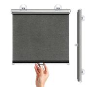 Estores Opacos Sin Taladrar, Persiana Enrollable con Ventosa para Ventana De Coche Y Hogar, Película Parasol De Vidrio PVC，Cortinas Opacas Persiana Térmica(Dark Gray,W65xH155cm)