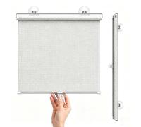 Estores Opacos Sin Taladrar, Persiana Enrollable con Ventosa para Ventana De Coche Y Hogar, Película Parasol De Vidrio PVC，Cortinas Opacas Persiana Térmica(Plata,W65xH155cm)