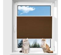 Estores Persiana Veneciana 95 x 100 cm Protección Solar Translúcida Tela Oscurecedora Ventana Personalizable Varios Tamaños para Baño Oficina, Marrón