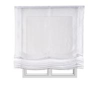 Estores Plegables Visillo básico Transparente sin Varillas Estor Plegable Textil translucido en Interior Ventanas Cortinas Paqueto Persianas Romanas STORESDECO Blanco 90 x 175 cm