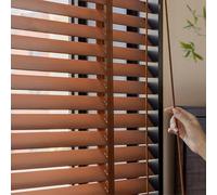 Estores Venecianos De Madera Sin Cables, Lamas De 5cm, Persianas A Medida 60 80 100 120 140 160 180 200 Cm para Dormitorio Y Salón, Aislamiento Térmico Y Madera Falsa para Privacidad