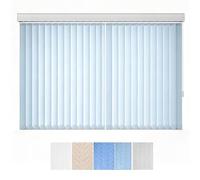 Estores Verticales - Cortina Vertical - Stores Verticales Cortina Corredera Persiana Veneciana Opaco, Cortina de Protección Solar Privacidad para Balcón Puertas Ventanas(Light blue,250W x 100H cm)