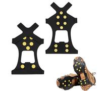Estos clavos para zapatos de invierno vienen con 10 tacos antideslizantes para zapatos, son fáciles de poner y son adecuados para actividades al aire libre invernales como senderismo, pesca en hielo