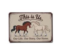 Estos Somos Nosotros, Los Caballos Placa Metálica Divertido Letrero De Lata Vintage Letreros De Estaño para Aire Libre Cafetería Bar 20X30Cm