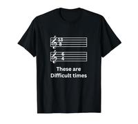 Estos Son Tiempos difíciles Música Camiseta gráfica económica, Hombre, Negro, L