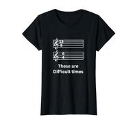 Estos Son Tiempos difíciles Música Camiseta gráfica económica, Mujer, Negro, L