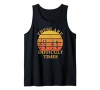 Estos Son Tiempos difíciles Vintage Sunset Music Lover Camiseta sin Mangas