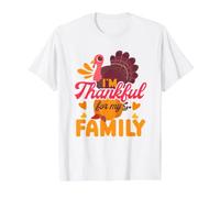 Estoy Agradecido por el Divertido peregrino del Pavo de Acción de Gracias de mi Familia Camiseta gráfica económica, Hombre, Blanco, XL