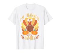 Estoy Agradecido por el Divertido peregrino del Pavo de Acción de Gracias de mi Familia Camiseta gráfica económica, Hombre, Blanco, XL