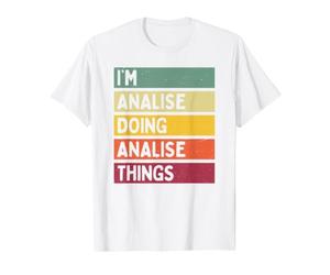 Estoy Analizando Haciendo Analizar Cosas Divertido Nombre Personalizado Camiseta gráfica económica, Hombre, Blanco, M