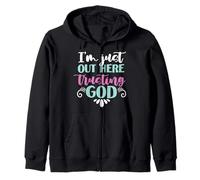 Estoy aquí afuera confiando en Dios Sudadera con Capucha