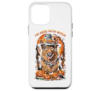 Estoy aquí con Bruja Pastor alemán Halloween Carcasa para iPhone 12 Mini