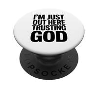 Estoy aquí confiando en Dios audaz PopSockets PopGrip Adhesivo