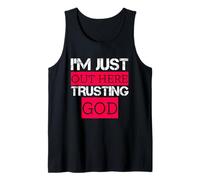 Estoy aquí confiando en Dios Dicho religioso cristiano Camiseta sin Mangas