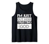 Estoy aquí confiando en Dios Dicho religioso cristiano Camiseta sin Mangas