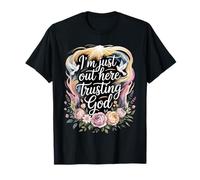 Estoy aquí confiando en Dios fe Religiosa Cristiana Camiseta