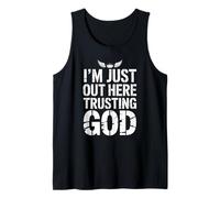 Estoy aquí confiando en Dios fe Religiosa Cristiana Camiseta sin Mangas