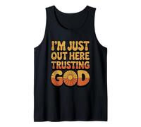 Estoy aquí confiando en Dios fe Religiosa Cristiana Camiseta sin Mangas