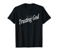 Estoy aquí confiando en Dios Tipografía Camiseta