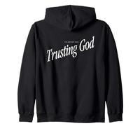 Estoy aquí confiando en Dios Tipografía Sudadera con Capucha