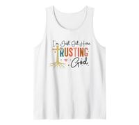 Estoy aquí Fuera confiando en Dios fe Cristiana Camiseta sin Mangas