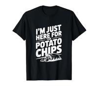 Estoy aquí para el Amante de los bocadillos Divertidos de Las Papas Fritas Camiseta gráfica económica, Hombre, Negro, S