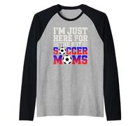 Estoy aquí para el fútbol Caliente mamás Divertido mamá fútbol Camiseta Manga Raglan