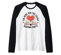 Estoy aquí para el Gusano de Biblioteca del Partido de Lectura silenci Camiseta Manga Raglan