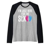 Estoy aquí para el Sexo Divertido género revelar Embarazo 2021 Camiseta Manga Raglan