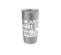 Estoy aquí para el sushi Raw Fish Roll Sashimi japonés Vaso térmico de acero inoxidable de doble pared
