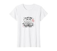 Estoy aquí para la Lectura del Gusano de Biblioteca de la Trama Twist Camiseta, Mujer, Blanco, 3XL
