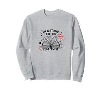 Estoy aquí para la Lectura del Gusano de Biblioteca de la Trama Twist Sudadera, Unisex para Adultos, Gris Jaspeado, XL