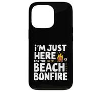 Estoy aquí para la Playa Hoguera Océano Puesta del Sol Fogata Carcasa para iPhone 13 Pro