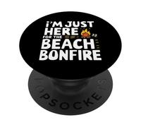 Estoy aquí para la Playa Hoguera Océano Puesta del Sol Fogata PopSockets PopGrip Adhesivo
