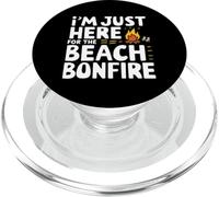 Estoy aquí para la Playa Hoguera Océano Puesta del Sol Fogata PopSockets PopGrip para MagSafe