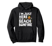 Estoy aquí para la Playa Hoguera Océano Puesta del Sol Fogata Sudadera con Capucha