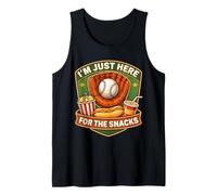 Estoy aquí para los bocadillos para fanáticos del Día del Partido de béisbol Divertido Camiseta sin Mangas
