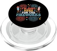 Estoy aquí para los fuegos artificiales 4 de julio fuegos artificiales americanos PopSockets PopGrip para MagSafe