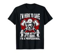 Estoy aquí para Salvar a tu Gatito Divertido Bombero Gato Camiseta