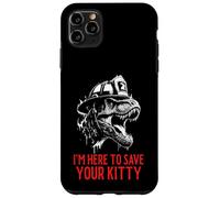 Estoy aquí para salvar a tu gatito - Divertido bombero T-Rex Carcasa para iPhone 11 Pro Max