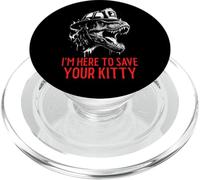 Estoy aquí para salvar a tu gatito - Divertido bombero T-Rex PopSockets PopGrip para MagSafe