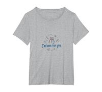 Estoy aquí para ti. Regalo de Apoyo para un Amigo de la Escuela Camiseta, Mujer Tallas Grandes, Gris Jaspeado, 2XL Grande