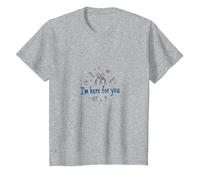 Estoy aquí para ti. Regalo de Apoyo para un Amigo de la Escuela Camiseta, Niños, Gris Jaspeado, 10 años