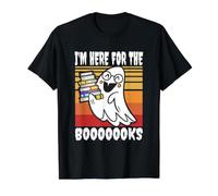 Estoy aquí por los Libros Professora Estudiante Halloween Camiseta gráfica económica, Hombre, Negro, L