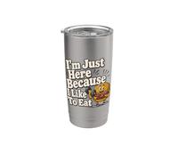 Estoy aquí porque me gusta comer hamburguesas de entrenamiento Vaso térmico de acero inoxidable de doble pared