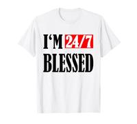 Estoy bendecido 24/7: Hombres bendecidos Ropa cristiana Vida bendita Camiseta