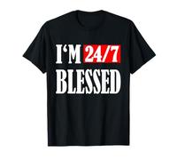 Estoy bendecido 24/7: Hombres bendecidos Ropa cristiana Vida bendita Camiseta