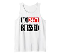 Estoy bendecido 24/7: Hombres bendecidos Ropa cristiana Vida bendita Camiseta sin Mangas