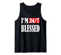 Estoy bendecido 24/7: Hombres bendecidos Ropa cristiana Vida bendita Camiseta sin Mangas