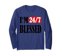 Estoy bendecido 24/7: Hombres bendecidos Ropa cristiana Vida bendita Manga Larga